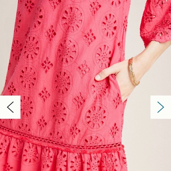 Anthropologie eyelet dress size 4 (fits like a 6-8) - Picture 3 of 3